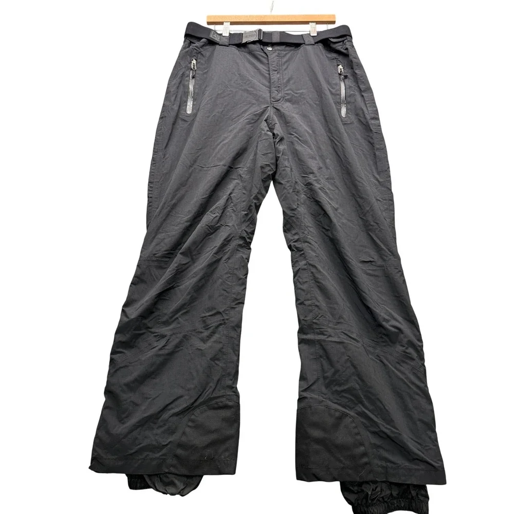 Columbia Omni-Tech Snow Pants Mens Large Regular Black Waterproof Arcade Belt